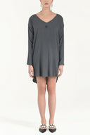 Navy Blue V-neck wide cut mini dress 92365