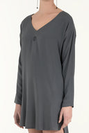 Navy Blue V-neck wide cut mini dress 92365