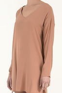 Camel Hair V-neck wide cut mini dress 92365