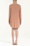 Camel Hair V-neck wide cut mini dress 92365