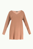 Camel Hair V-neck wide cut mini dress 92365