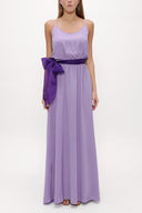 Lilac Lace-up spaghetti straps maxi dress 92378