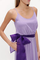 Lilac Lace-up spaghetti straps maxi dress 92378