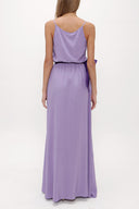 Lilac Lace-up spaghetti straps maxi dress 92378