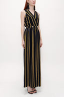 Black Wrap-over sleeveless maxi dress 92381