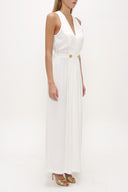 White Wrap-over sleeveless maxi dress 92381