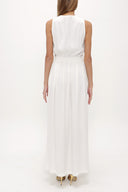 White Wrap-over sleeveless maxi dress 92381