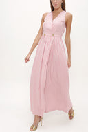 Red Wrap-over sleeveless maxi dress 92381