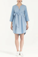Blue Belted wide cut mini dress 92383