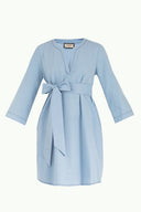 Blue Belted wide cut mini dress 92383
