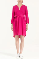 Fuchsia Belted wide cut mini dress 92383