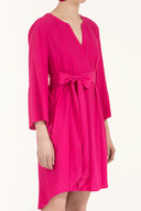 Fuchsia Belted wide cut mini dress 92383