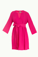 Fuchsia Belted wide cut mini dress 92383