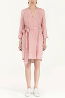Striped Belted wide cut mini dress 92383