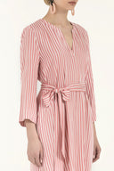 Striped Belted wide cut mini dress 92383