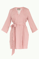 Striped Belted wide cut mini dress 92383