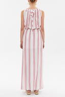 Red Lace-up sleeveless maxi dress 92385