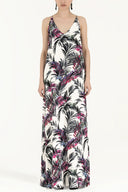 Patterned Spaghetti straps Printed maxi dress 92392