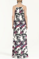 Patterned Spaghetti straps Printed maxi dress 92392