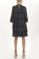 Black Wide cut ruffled maxi dress 92395