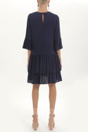 Navy Blue Wide cut ruffled maxi dress 92395