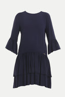 Navy Blue Wide cut ruffled maxi dress 92395