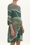 Green Wide cut ruffled maxi dress 92395