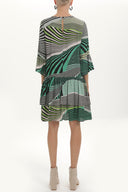 Green Wide cut ruffled maxi dress 92395