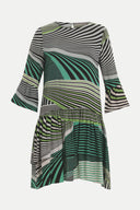 Green Wide cut ruffled maxi dress 92395