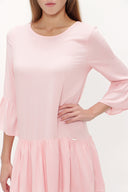 Pink Wide cut ruffled maxi dress 92395