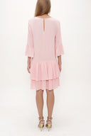 Pink Wide cut ruffled maxi dress 92395