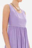 Lilac Low-cut back short sleeve midi dress 92399