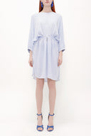 Blue Lace-up wide cut mini dress 92407