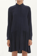 Navy Blue Button wide cut mini dress 92411