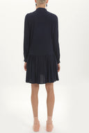 Navy Blue Button wide cut mini dress 92411