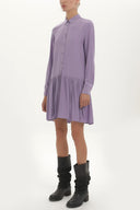 Lilac Button wide cut mini dress 92411