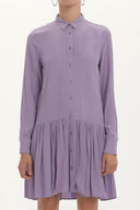 Lilac Button wide cut mini dress 92411