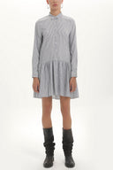 Striped Button wide cut mini dress 92411