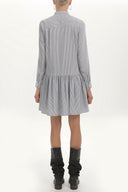 Striped Button wide cut mini dress 92411