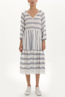 Blue Striped oversize midi dress 92419