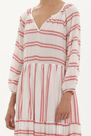 Red Striped oversize midi dress 92419