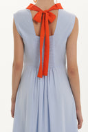 Blue Contrast colour midi dress 92422