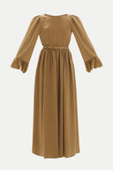 Khaki Ruffled sleeve maxi dress 92431