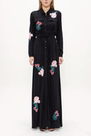 Black Embroidered maxi dress 92432