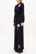 Black Embroidered maxi dress 92432