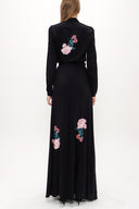 Black Embroidered maxi dress 92432