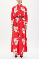 Red Belted maxi dress 92433