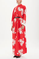 Red Belted maxi dress 92433