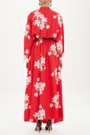 Red Belted maxi dress 92433