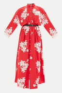 Red Belted maxi dress 92433